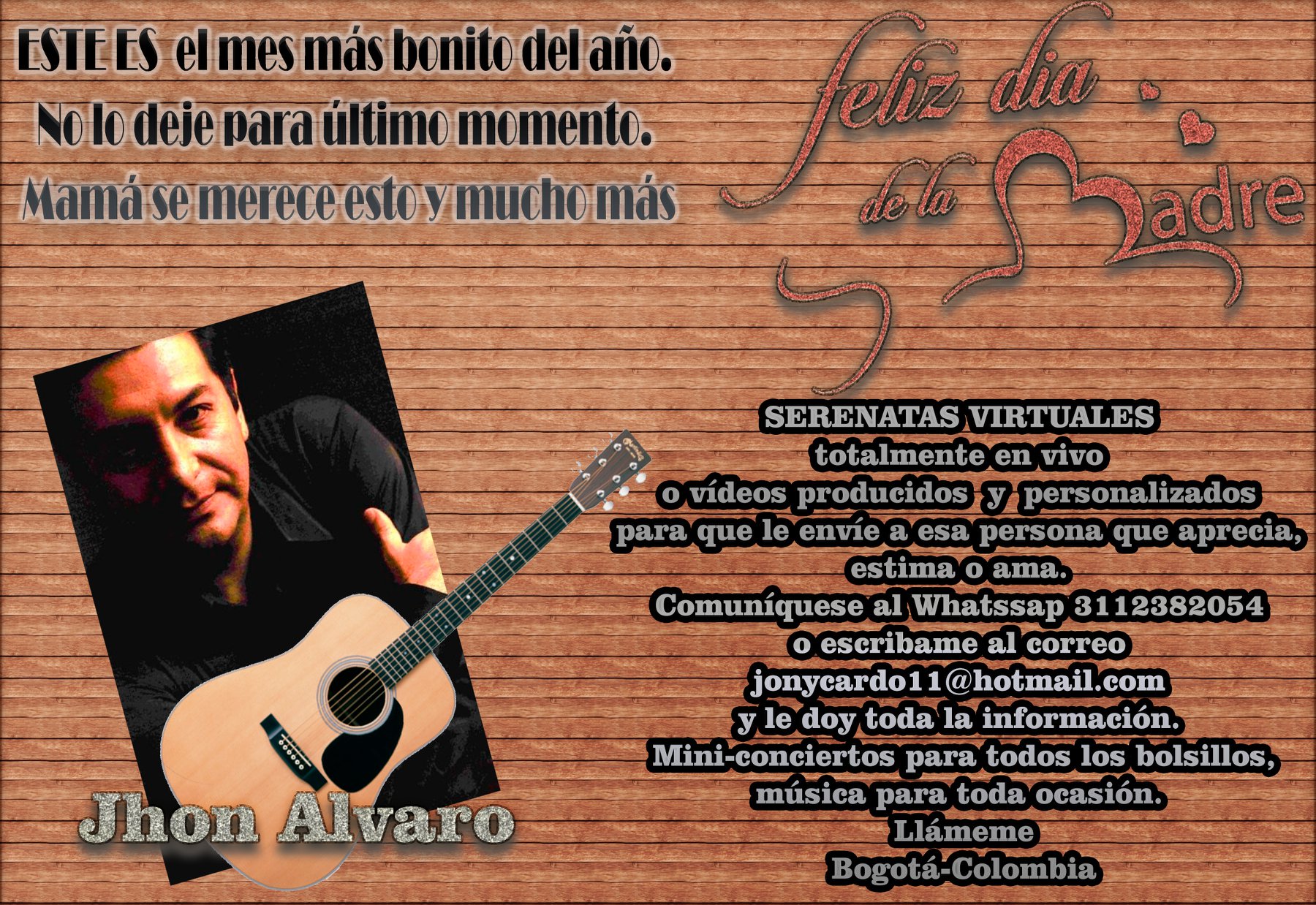 Cantante y Músico Profesional en Bogotá